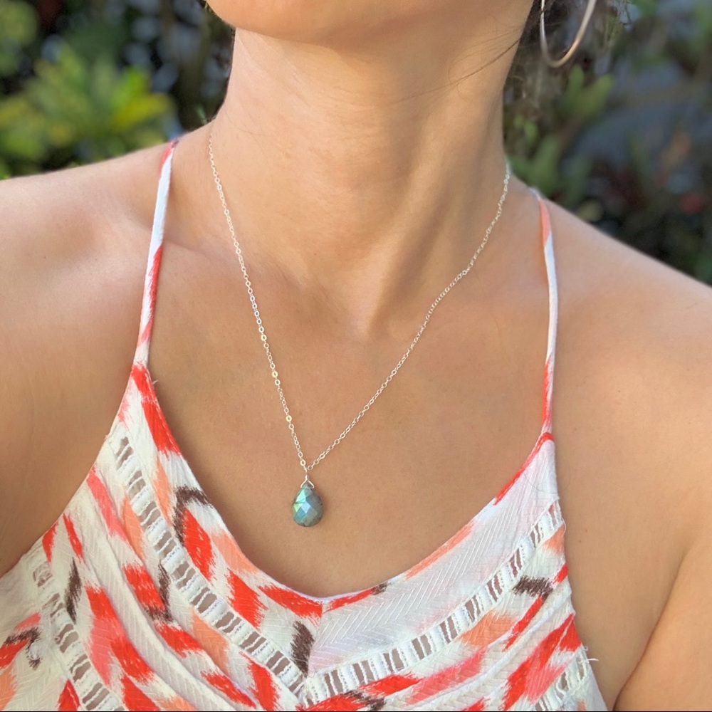 Labradorite Necklace Gold Filled Sterling Silver